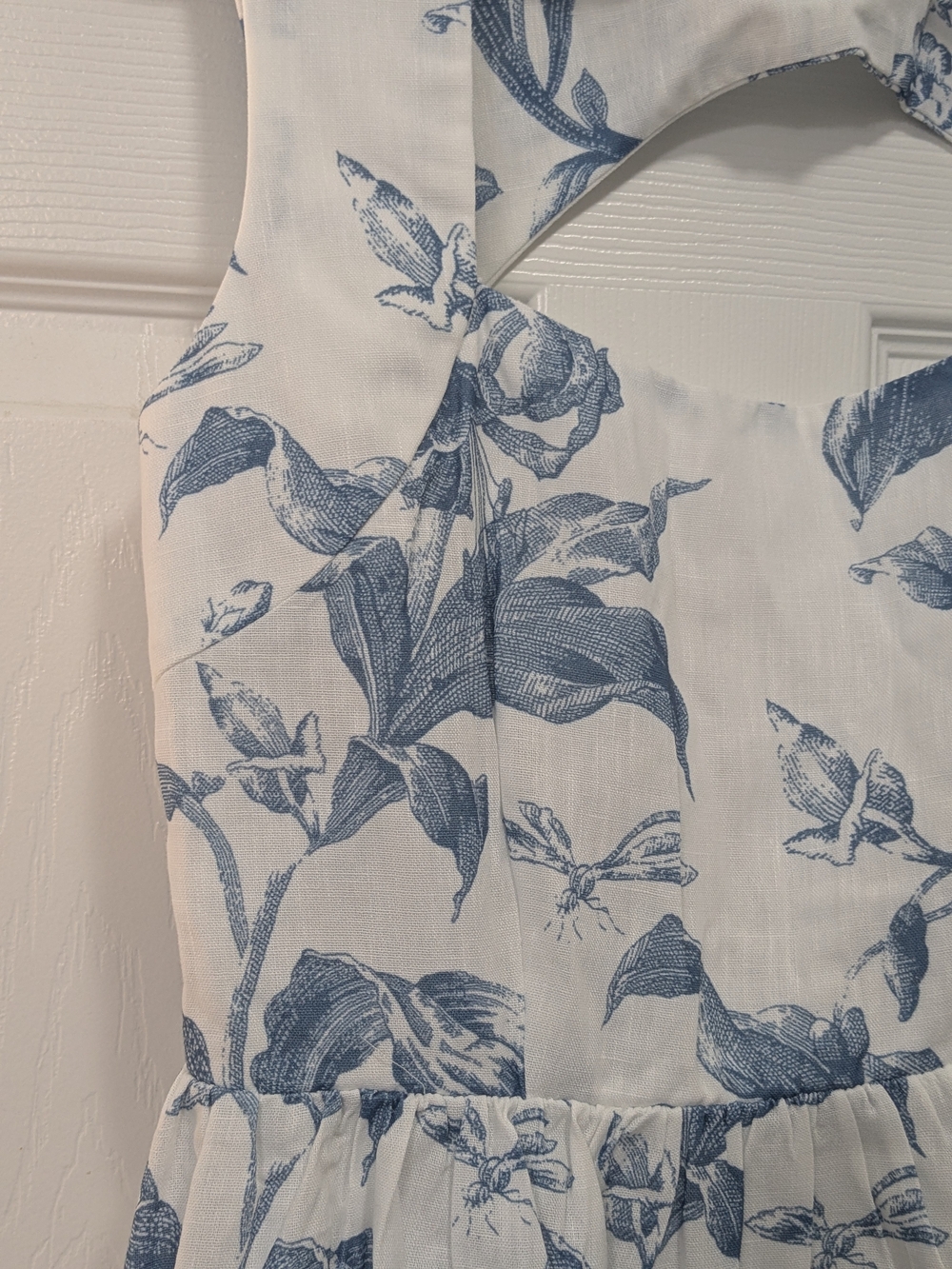 Tuckernuck White Maxi Dress with Blue Floral Print - Picture 2 of 8